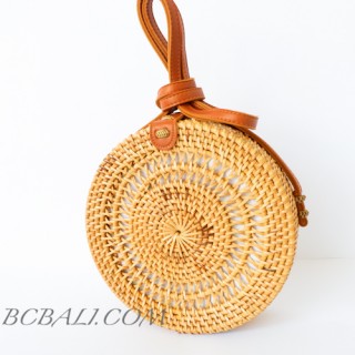 Circle Rattan Bali Beach Sling Bags Desaign Unique Handwoven